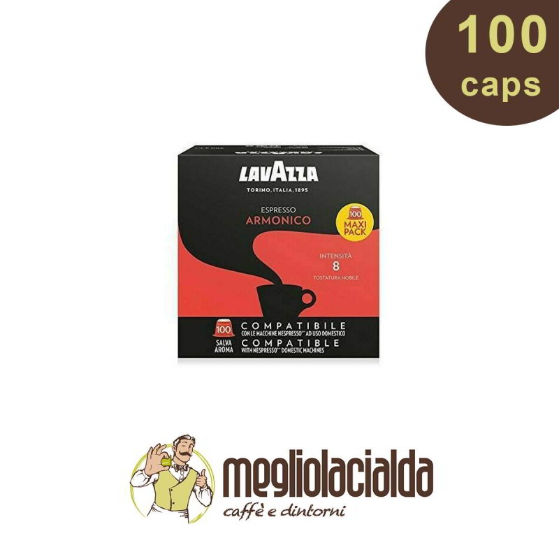 Lavazza Espresso Armonico compatibile Nespresso, 100 capsule
