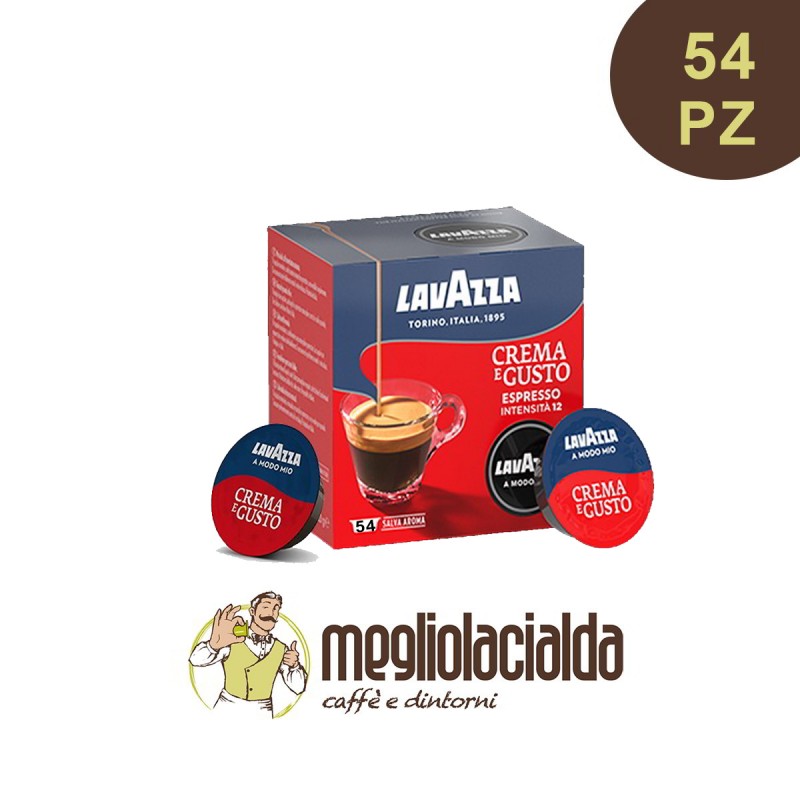 54 capsule Lavazza originali A Modo Mio aroma Crema e Gusto